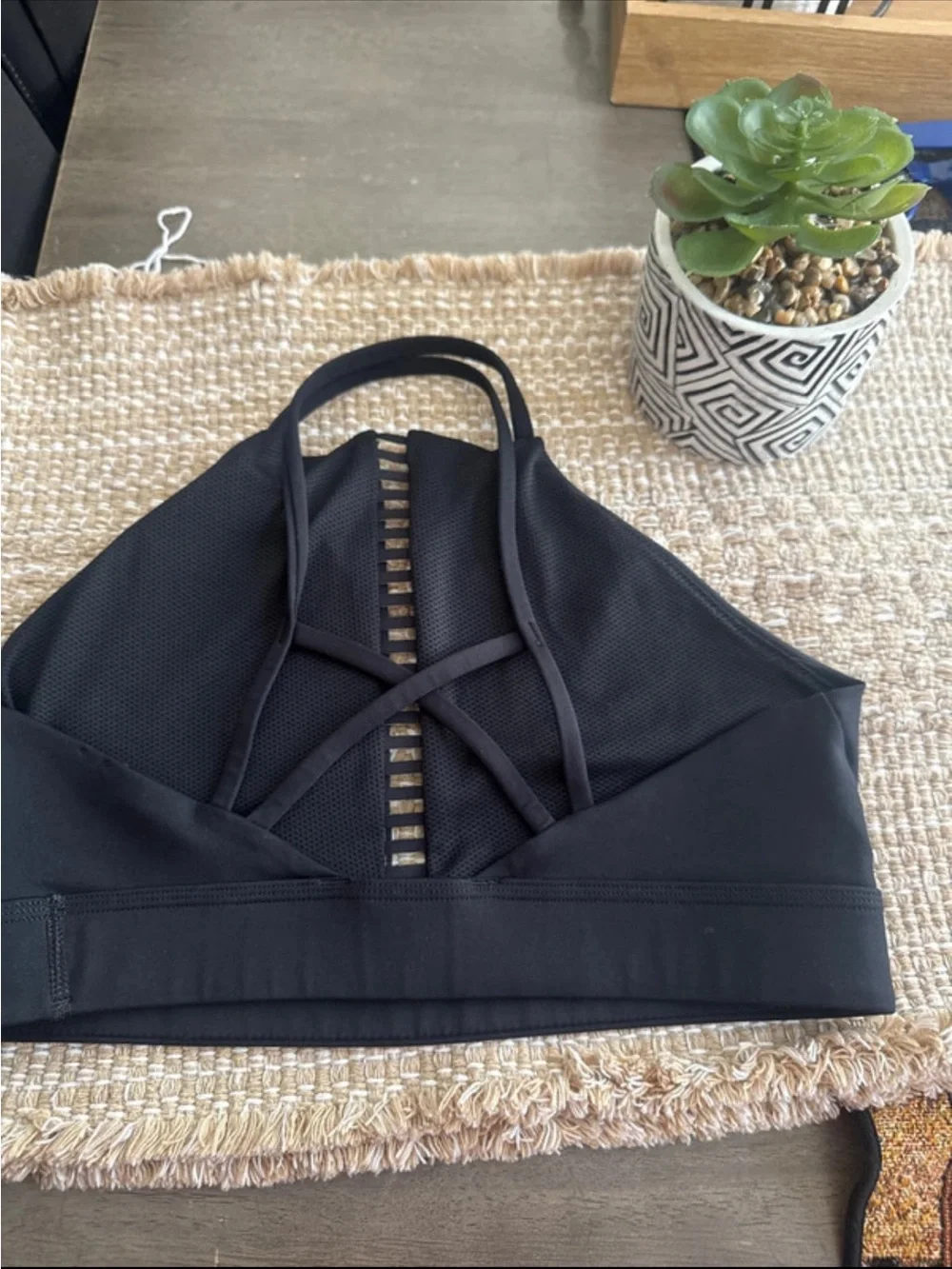 Nike Black High-Neck Sports Bralette with Rainbow Center Trim